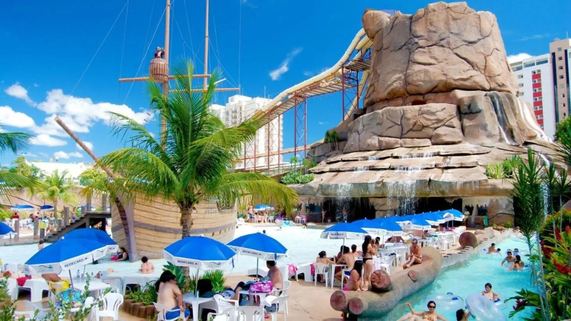 Piscinas termais do Lacqua DiRoma Park Hotel em Caldas Novas — pacote Visual Viagens